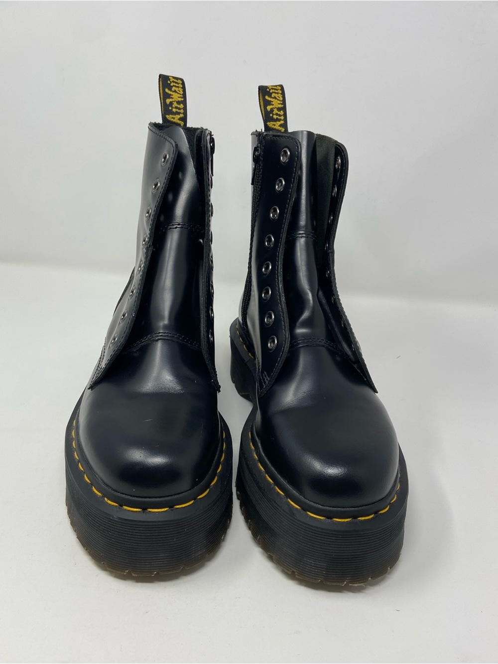 Doc Dr Marten Air Wair Jadon Black Leather Platform Boots  Men 6 /Women’s 7 NICE - Picture 3 of 16